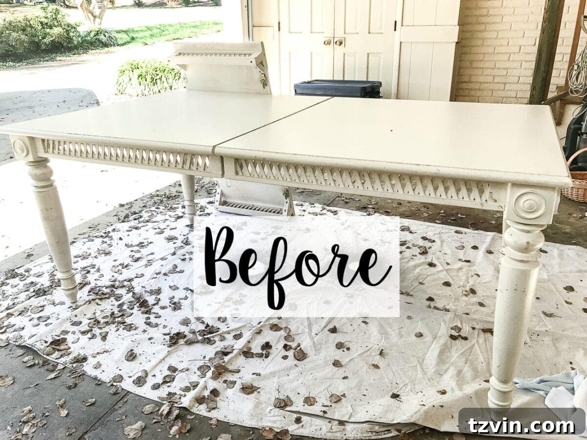 30 Must-Have Home Decor Treasures from Thrift Stores 50 A dining table found while thrift shopping, before renovation.
