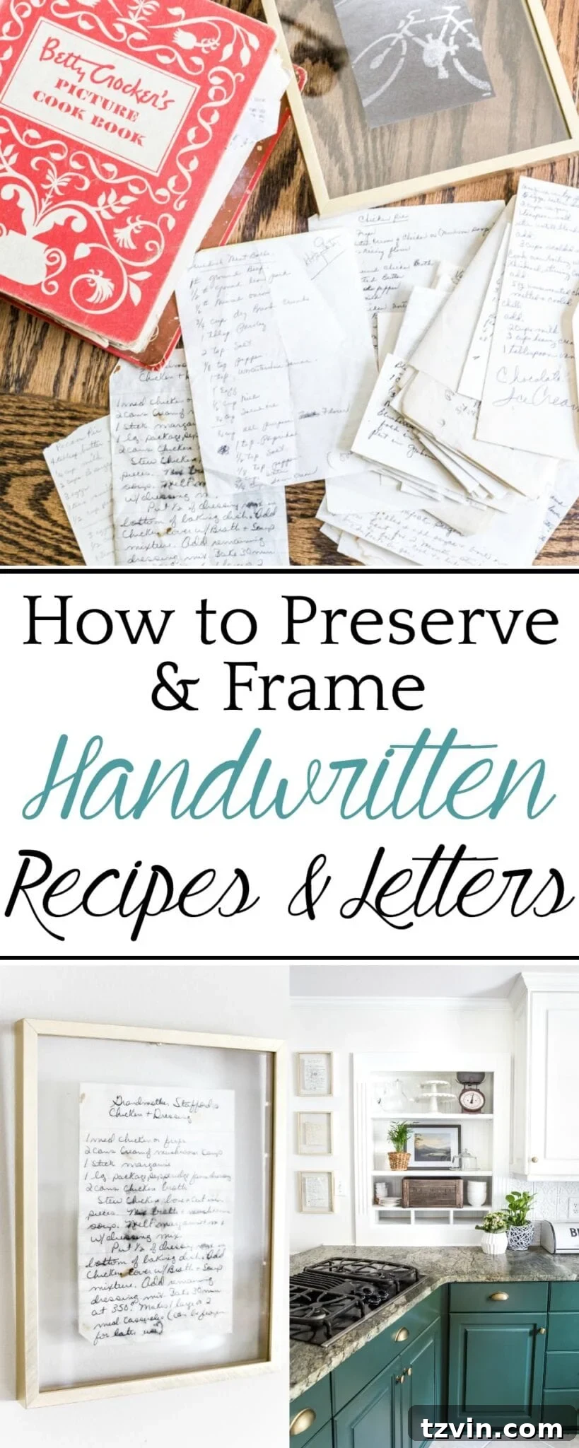 Pin this post: How to preserve handwritten recipes and frame letters for lasting memories