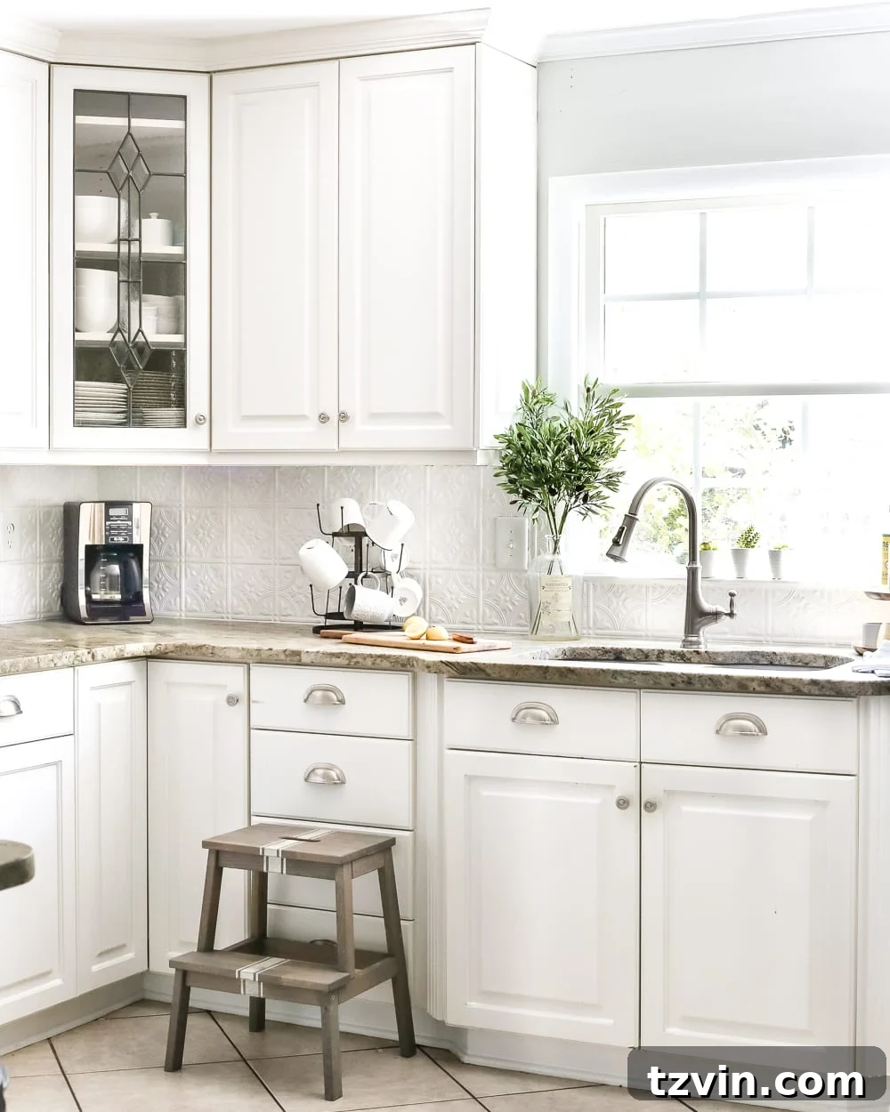 Cozy Cottagecore Kitchen Transformations for Less 7 before white kitchen cabinets
