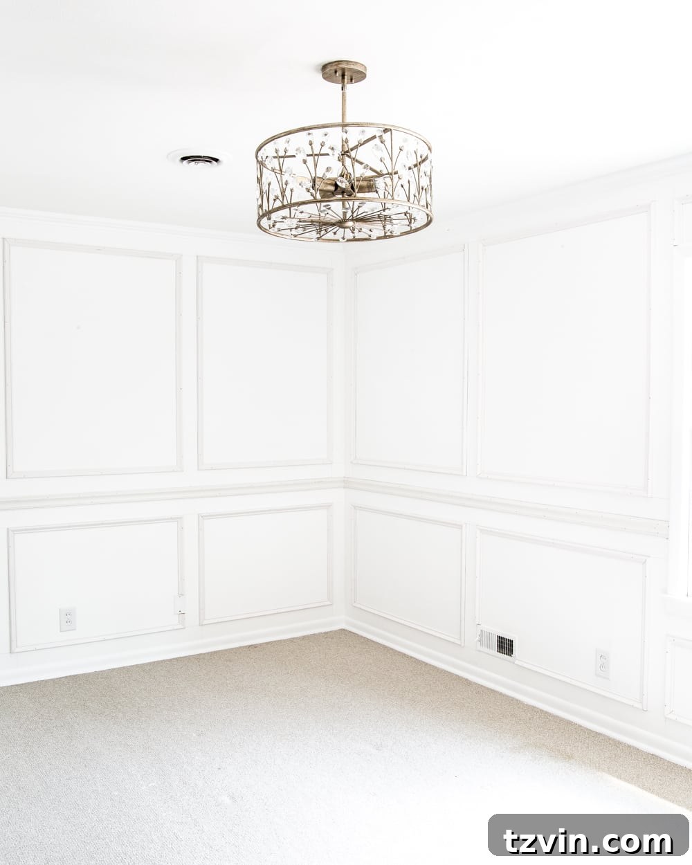 Elevating Nursery Lighting 9 A feminine, vintage, glam lighting update for a baby girl's nursery makeover. #nurserylighting #lightfixture #glamdecor #vintagedecor
