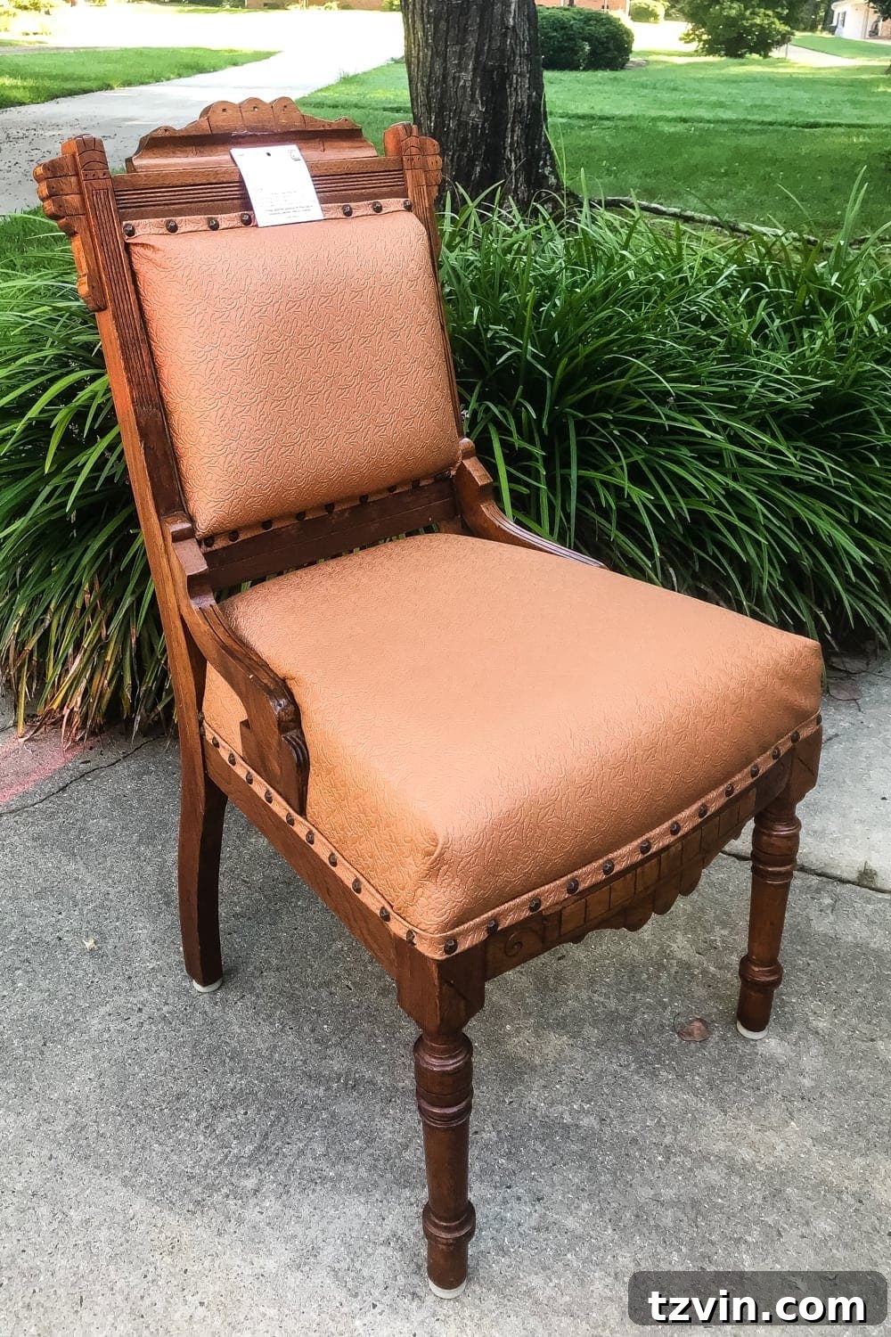 Wooden Chair Transformation 2 Finished thrift store chair makeover