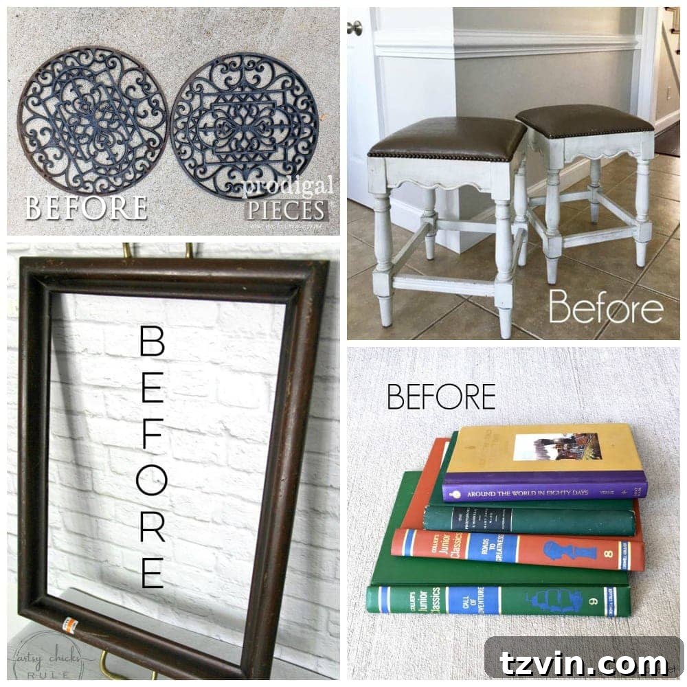 Wooden Chair Transformation 10 Trash to Treasure collage