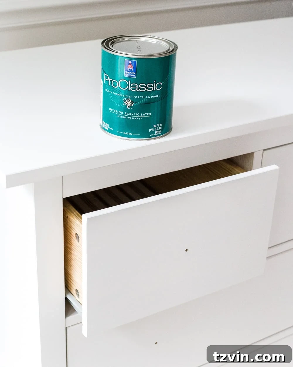 Elevated IKEA Hemnes Dresser Makeover 7 Achieving the perfect paint color match to an IKEA white dresser for a DIY project