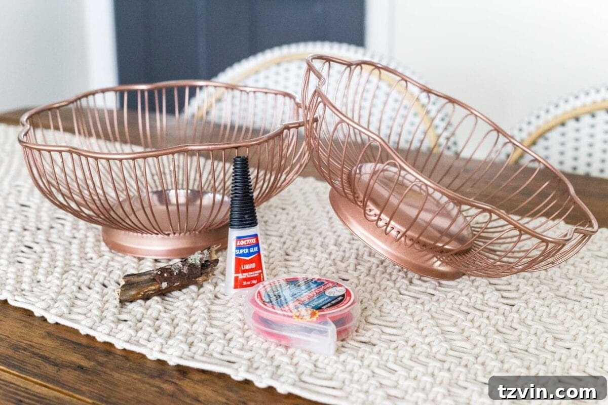 how to make a pumpkin using wire bread baskets