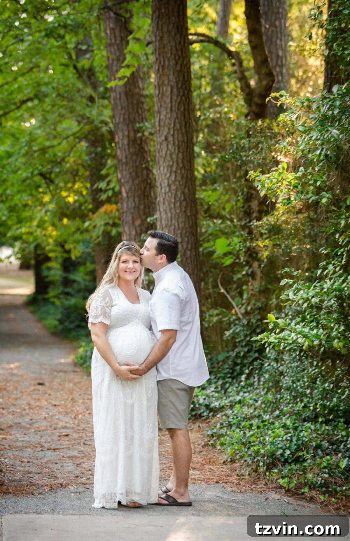 Bare-Belly Truths 4 Pregnant mom embracing her baby bump with family