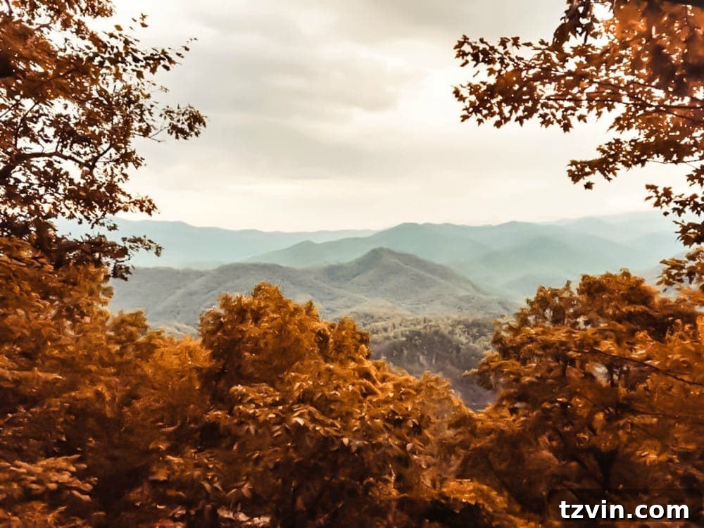 Autumn mountain landscape art printable and fall kitchen shelf vignette + more free fall printables