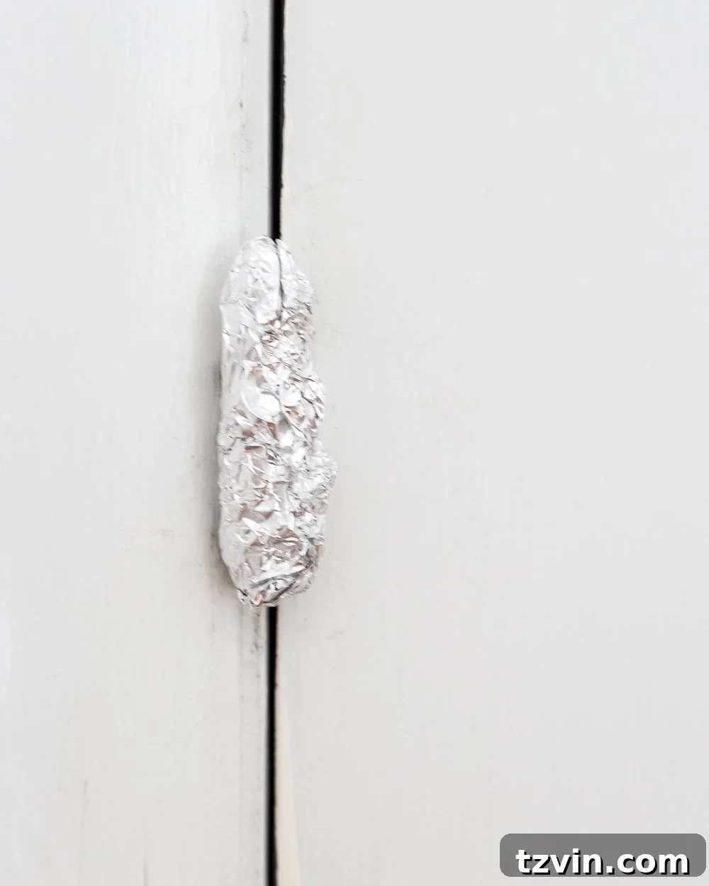 Tip: Use aluminum foil on hinges and doorknobs before painting doors for easy protection