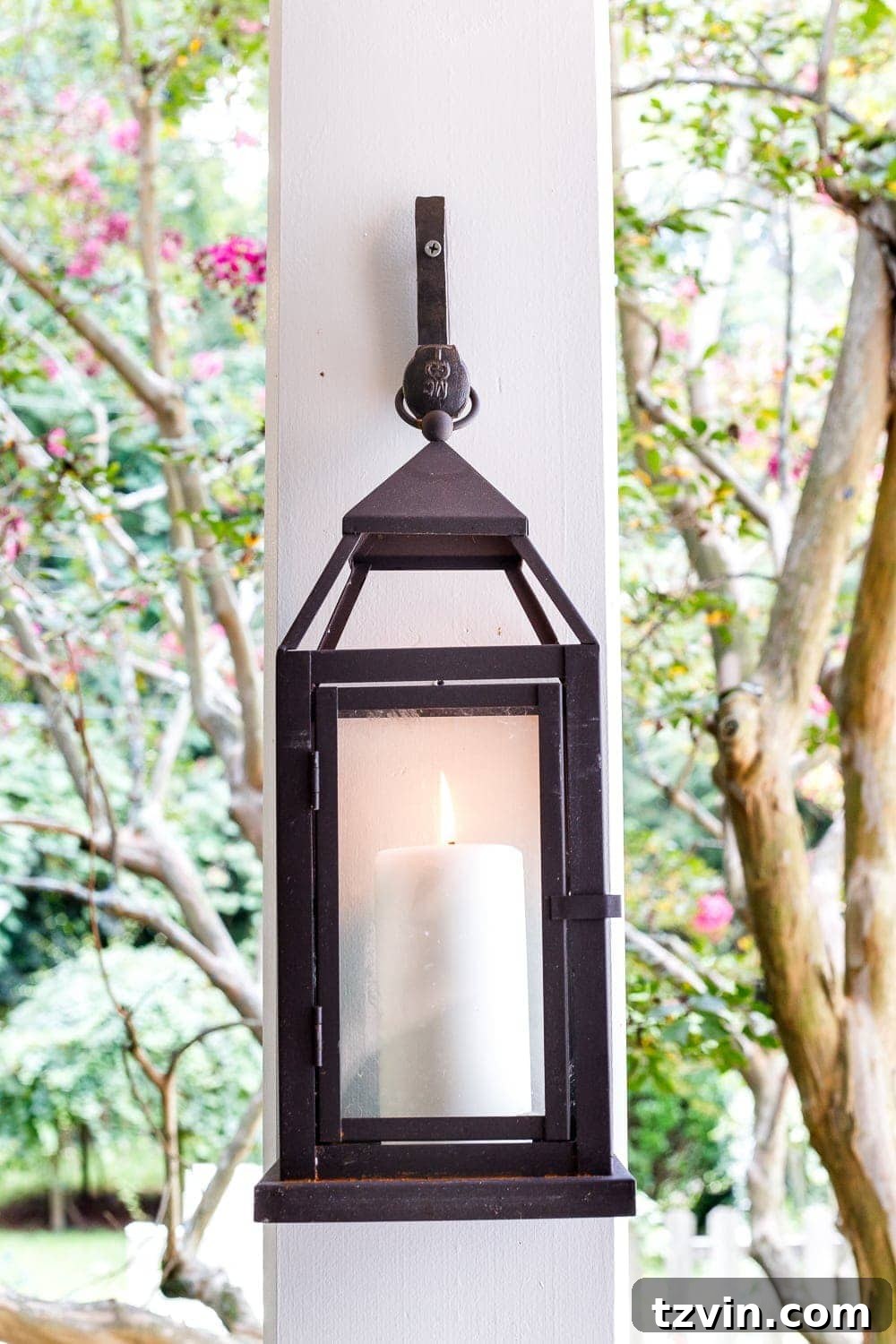 Fall Porch Perfection: Crafting Your Cozy Outdoor Oasis 9 lanterns with railroad spike forged hooks