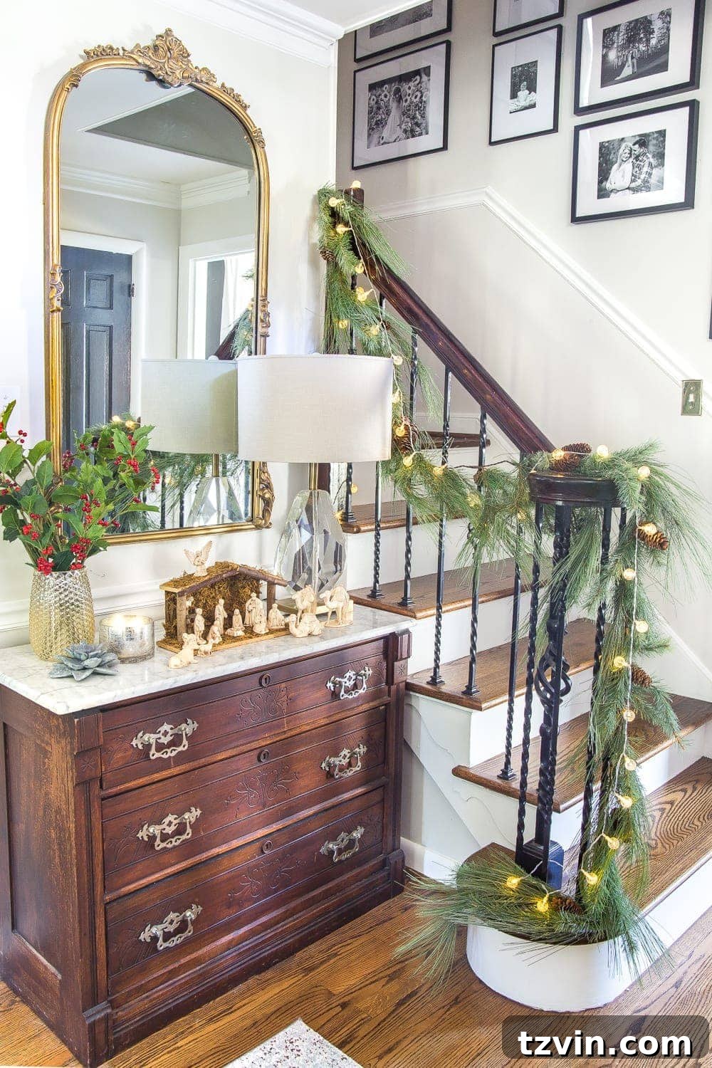 Nativity Scene on Marble Topped Eastlake Chest