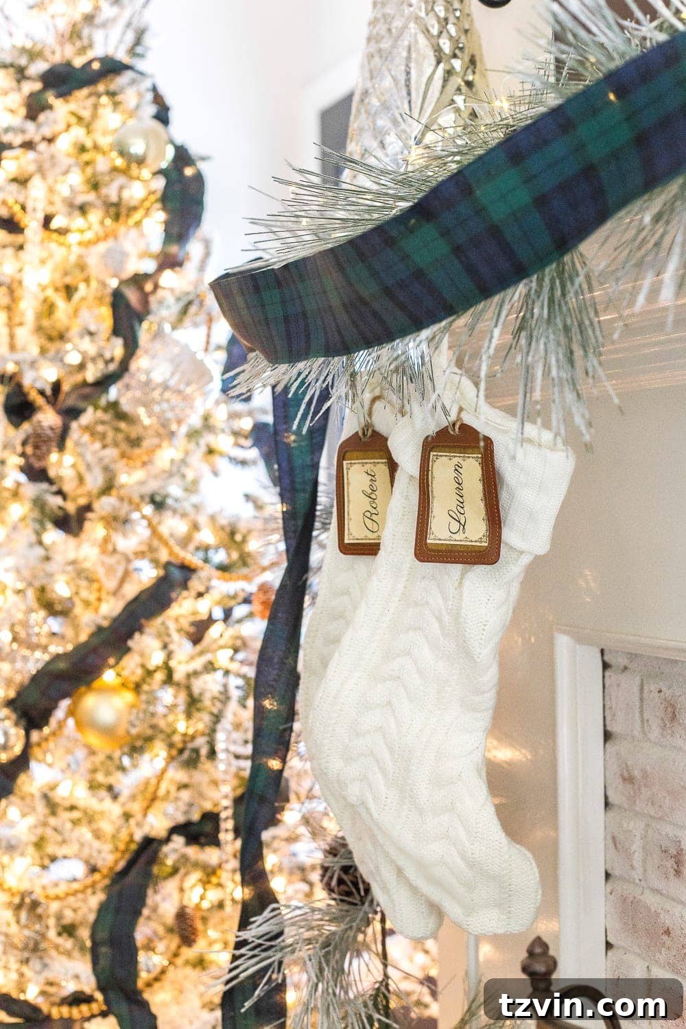 Christmas Fireplace and Stockings