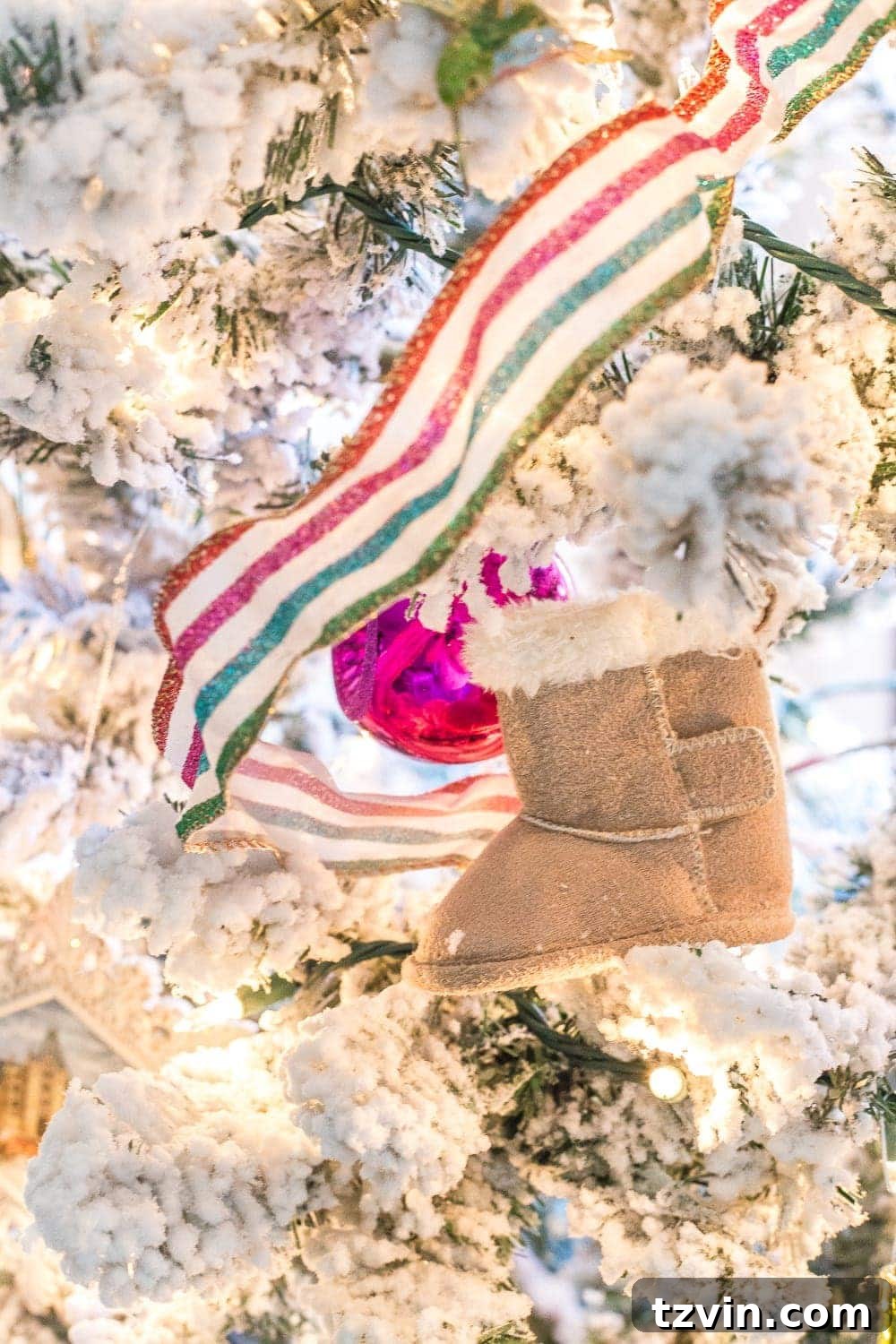 Handmade Holiday Magic: Affordable Christmas Decor for 2024 24 Homemade ornament created using baby's first shoes, a sentimental and unique Christmas decoration.