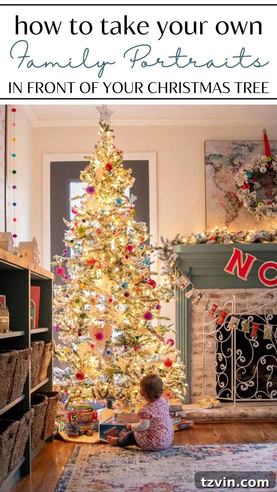 DIY Christmas Magic: Easy Family Photos at Home 2 Dreamy Christmas family portraits taken at home using DIY photoshoot tricks and tips