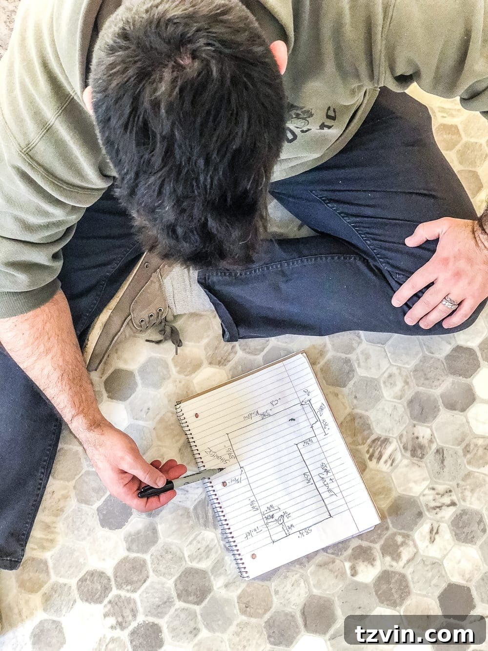 Install Sheet Vinyl Flooring Over Tile The Easy DIY Way 12 Reviewing a detailed diagram for sheet vinyl flooring template creation