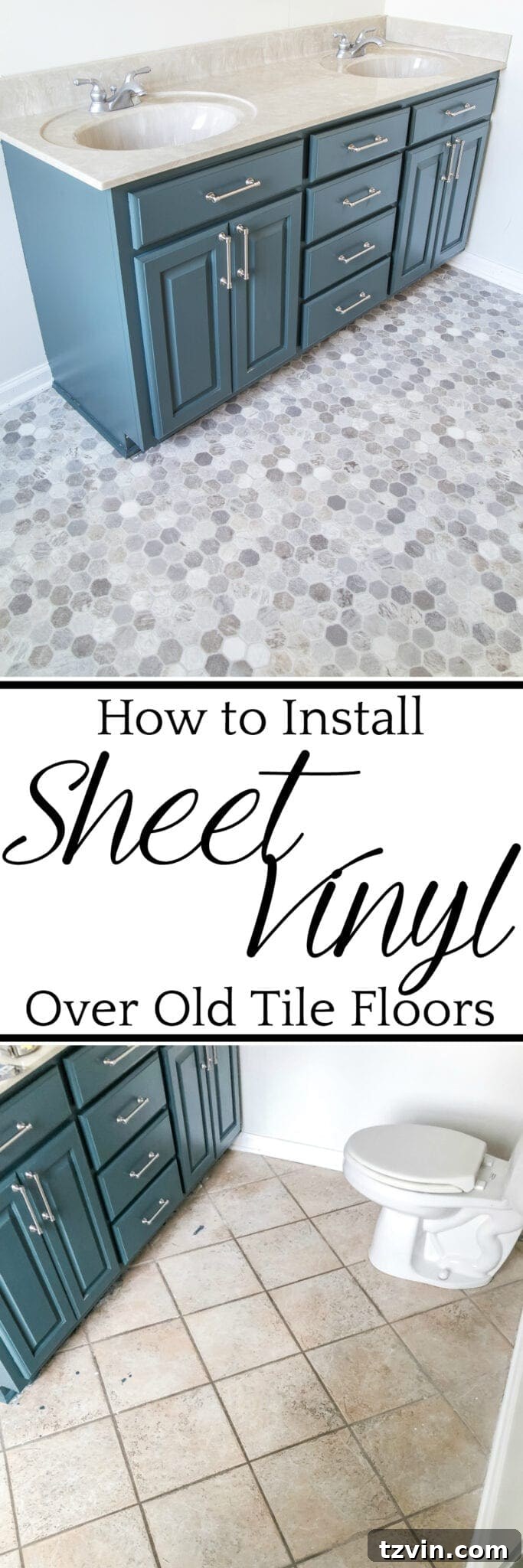 Install Sheet Vinyl Flooring Over Tile The Easy DIY Way 22 Pin this guide: All the supplies and steps needed for installing sheet vinyl flooring over old tile yourself for a temporary fix.