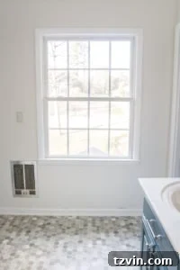 Install Sheet Vinyl Flooring Over Tile The Easy DIY Way 26 A close-up of a completed sheet vinyl flooring installation over old tile