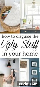 15 Stylish Secrets to Hide Household Eyesores 35 15 ways to decorate and disguise household eyesores to hide wires, conceal storage, and make every day housewares look pretty yet functional.