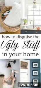 15 Stylish Secrets to Hide Household Eyesores 36 15 ways to decorate and disguise household eyesores to hide wires, conceal storage, and make every day housewares look pretty yet functional.