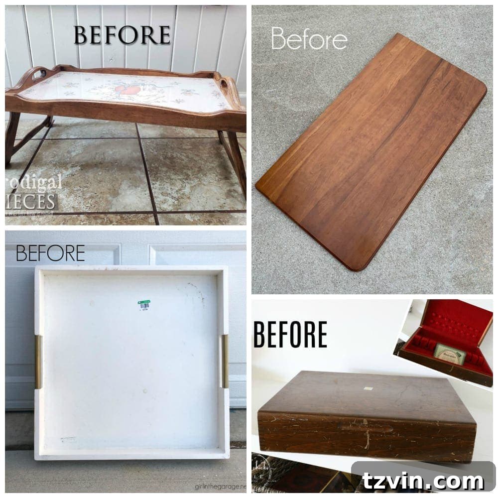 From Keys to Green: Piano Stool Plant Perch 11 Trash to Treasure Tuesday collage of DIY projects