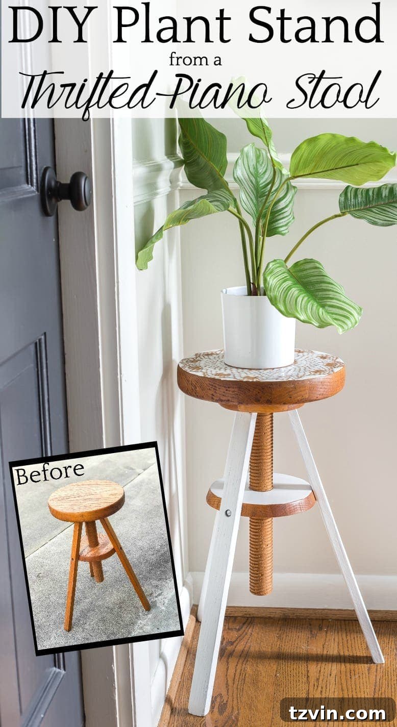 From Keys to Green: Piano Stool Plant Perch 12 Pin this DIY piano stool plant stand project for later