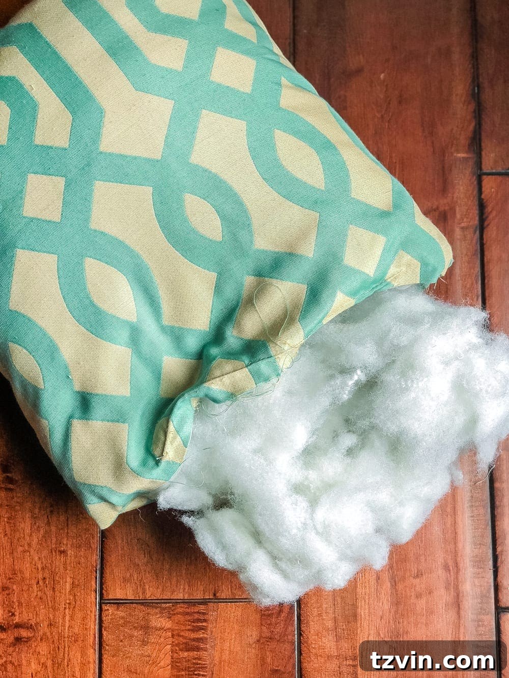 Unlock Stunning Throw Pillows with 3 Repurposed Items 7 Reuse polyfill from old pillows to make new ones and save money on DIY projects