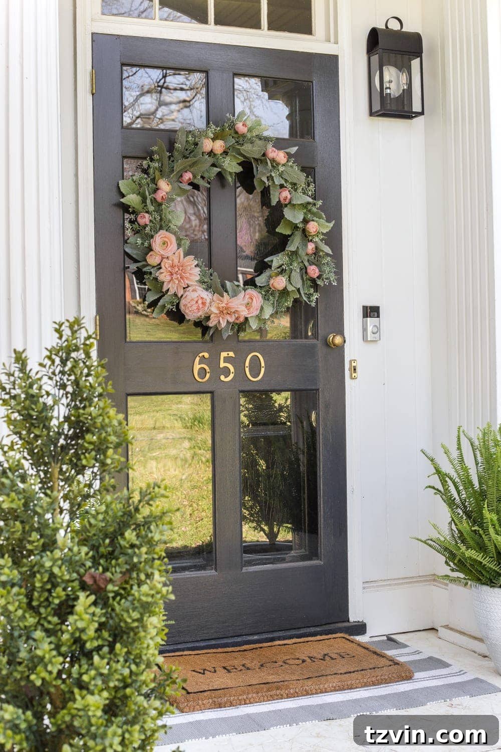 Springtime Front Porch Makeover 10 Floral Wreath