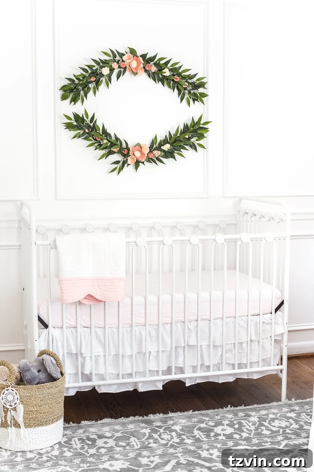 Two Years In: Our Home's Stunning Before and After 49 Close-up of the nursery decor, including wall art, a soft rug, and subtle accents that contribute to the room's gentle atmosphere.
