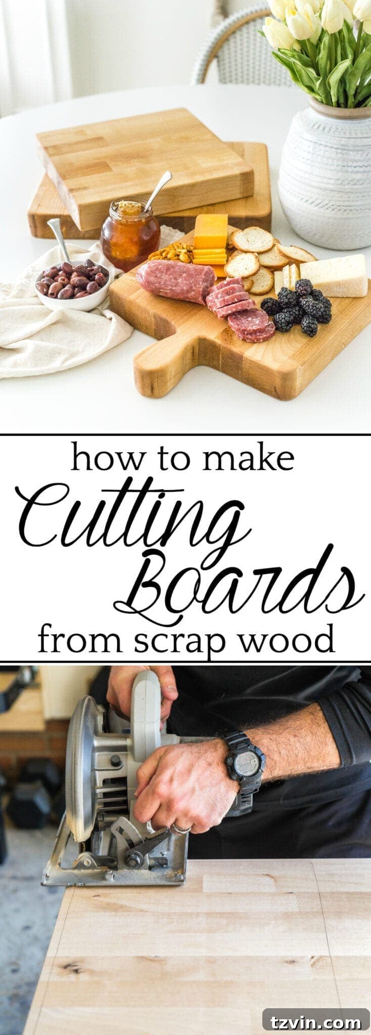 DIY Cutting Boards from Scrap Wood | How to make your own basic DIY cutting boards using scrap wood you already have in your stash to repurpose in your kitchen or give away as homemade gifts. 