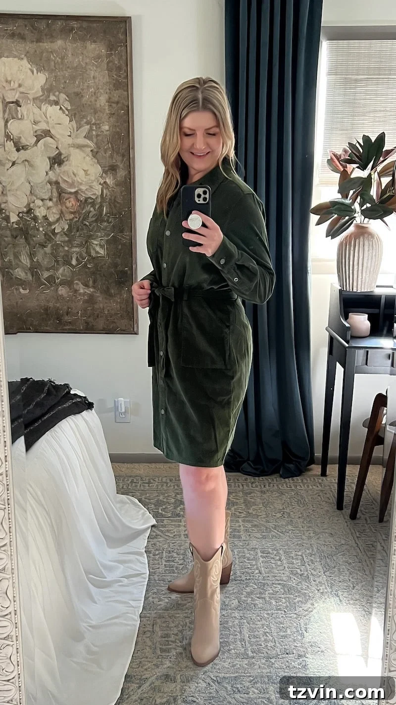 tie waist button down dress 