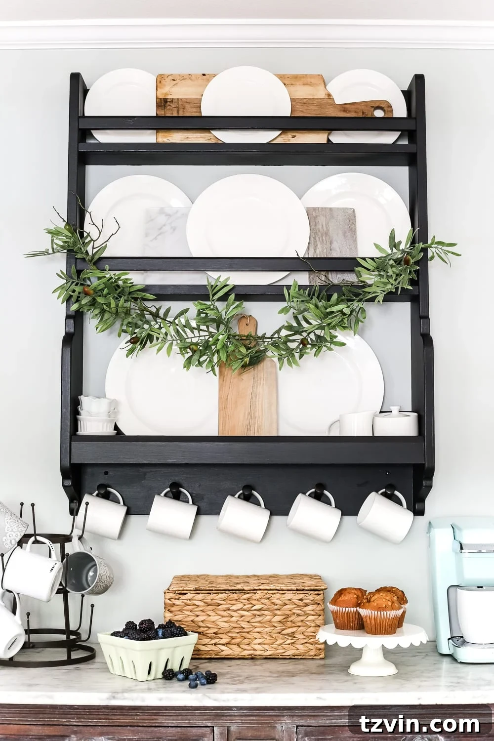 Mastering Paint on IKEA Laminate Furniture 5 Painted IKEA plate rack for a custom kitchen look