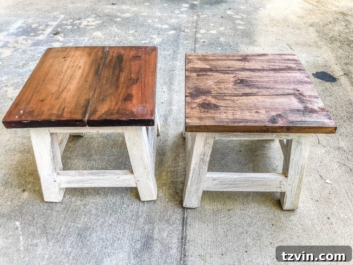 Craft Your Own Custom Step Stool 2 DIY Personalized Step Stools | blesserhouse.com - One easy trick to personalize any piece of wood to paint names and designs on signs and furniture inexpensively. #personalizedstepstool #diysign #diymonogram