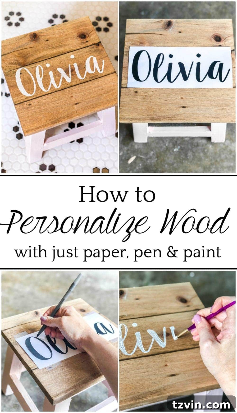 Craft Your Own Custom Step Stool 18 DIY Personalized Step Stools - Pin this project for future reference. #personalizedstepstool #diysign #diymonogram