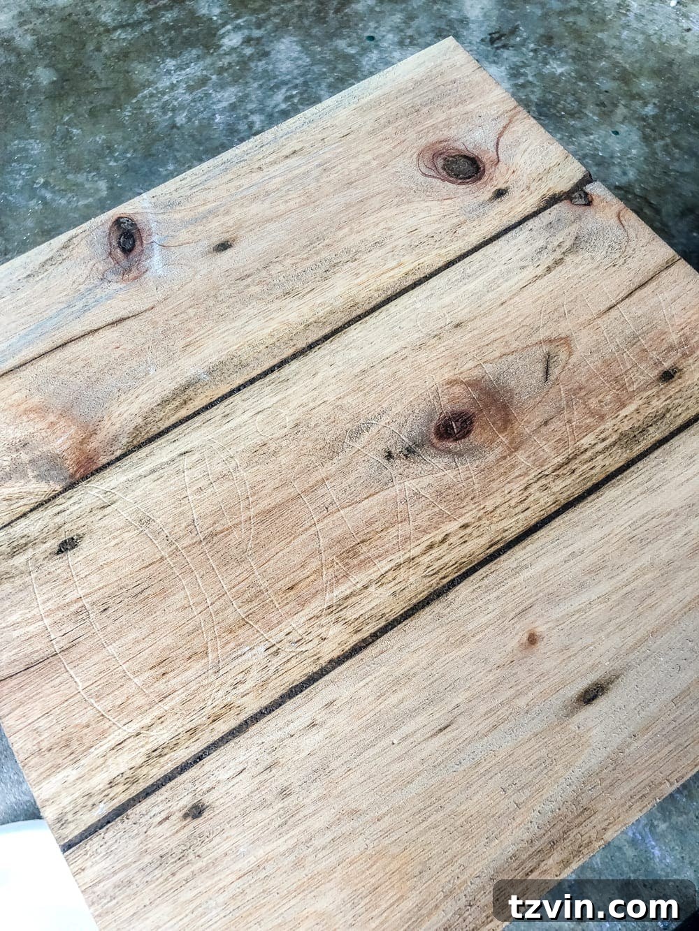 Craft Your Own Custom Step Stool 8 DIY Personalized Step Stools - Close-up of tracing technique on wood. #personalizedstepstool #diysign #diymonogram