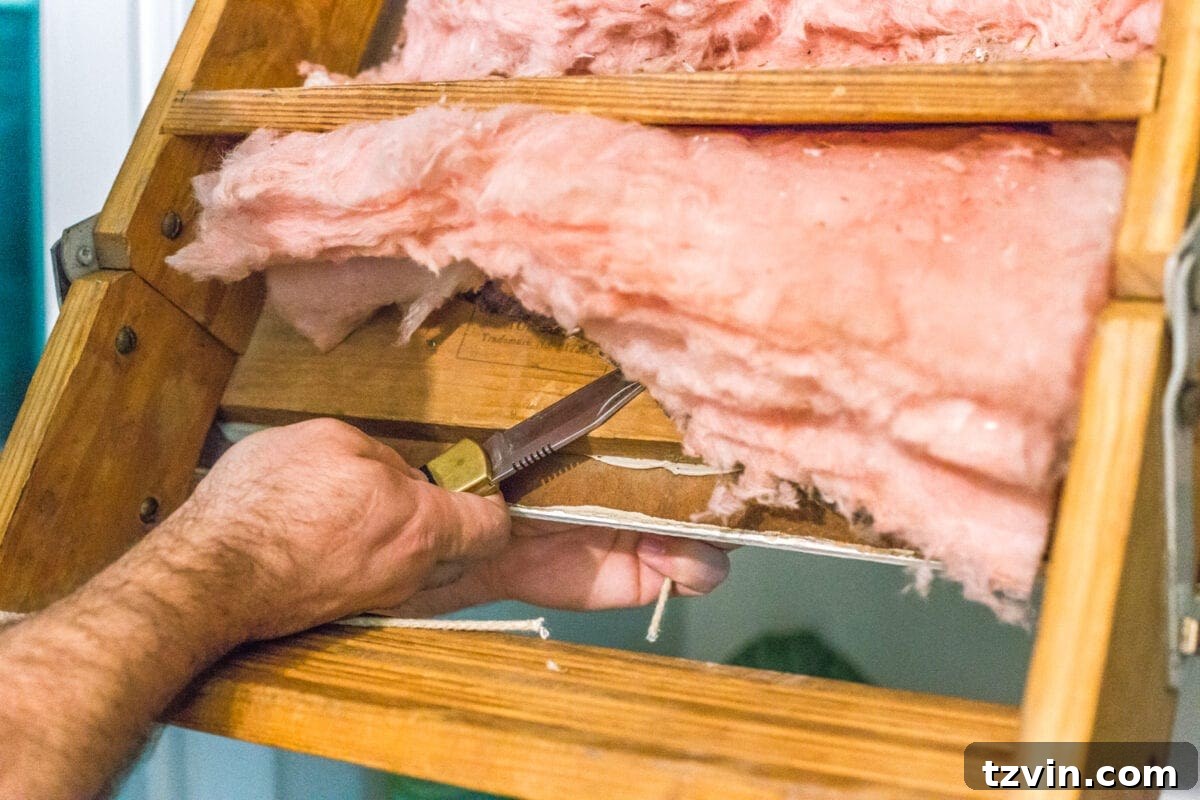 Attic Door Upgrade: Replace the String with a Hook 6 How to Replace an Attic Door String with a Hook | blesserhouse.com - A quick tip for improving the look of a hanging cord on an an attic door.