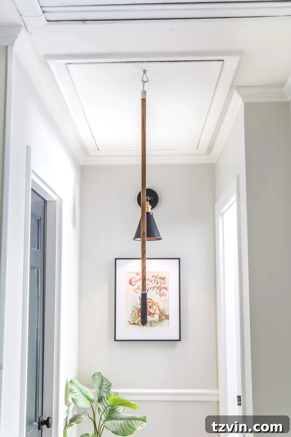 Attic Door Upgrade: Replace the String with a Hook 8 How to Replace an Attic Door String with a Hook | blesserhouse.com - A quick tip for improving the look of a hanging cord on an attic door.