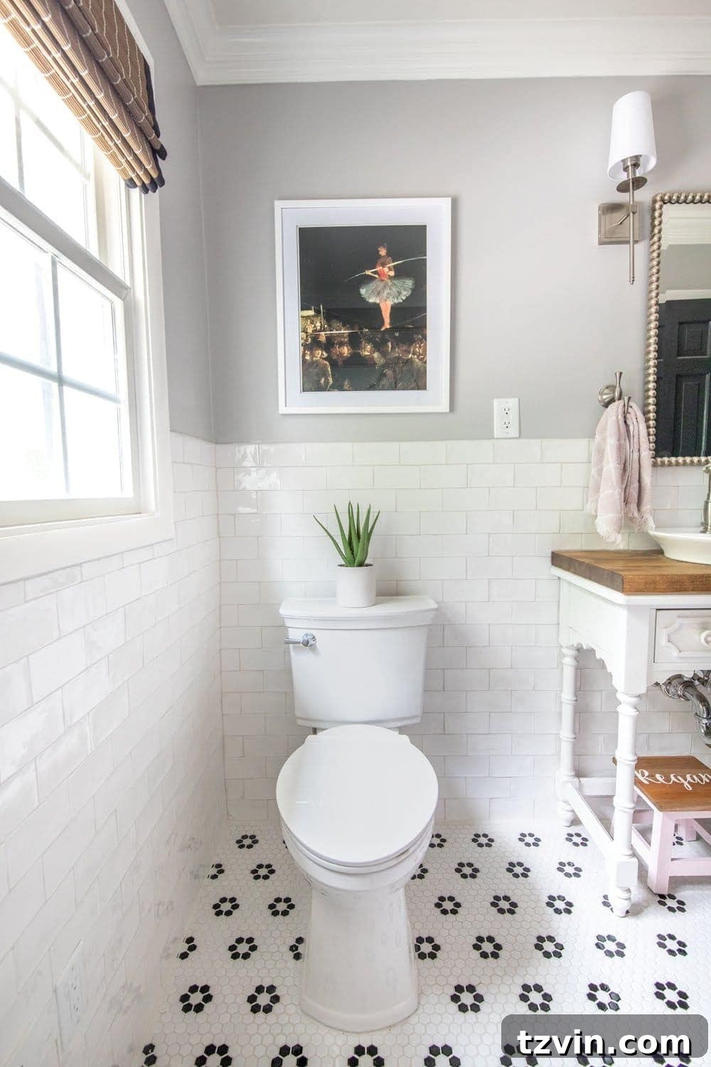 Tiny Humans Big Bathroom Makeover 15 Self-cleaning American Standard VorMax toilet in the renovated kids bathroom