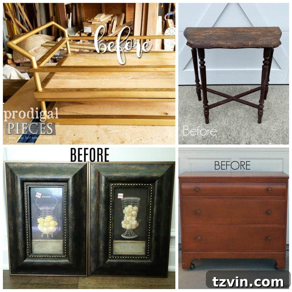 Chandelier Makeover: Our Favorite Brass Spray Paint 12 Collage of various Trash to Treasure DIY projects