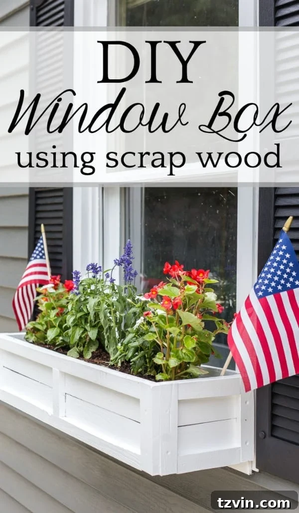 From Scraps to Blooms: DIY Window Planter 26 DIY Window Box from Repurposed Scrap Wood | A step-by-step tutorial for how to build a window box using scrap wood to add charm and curb appeal to exterior windows. #diywindowbox #windowbox #curbappeal #planterbox #scrapwood