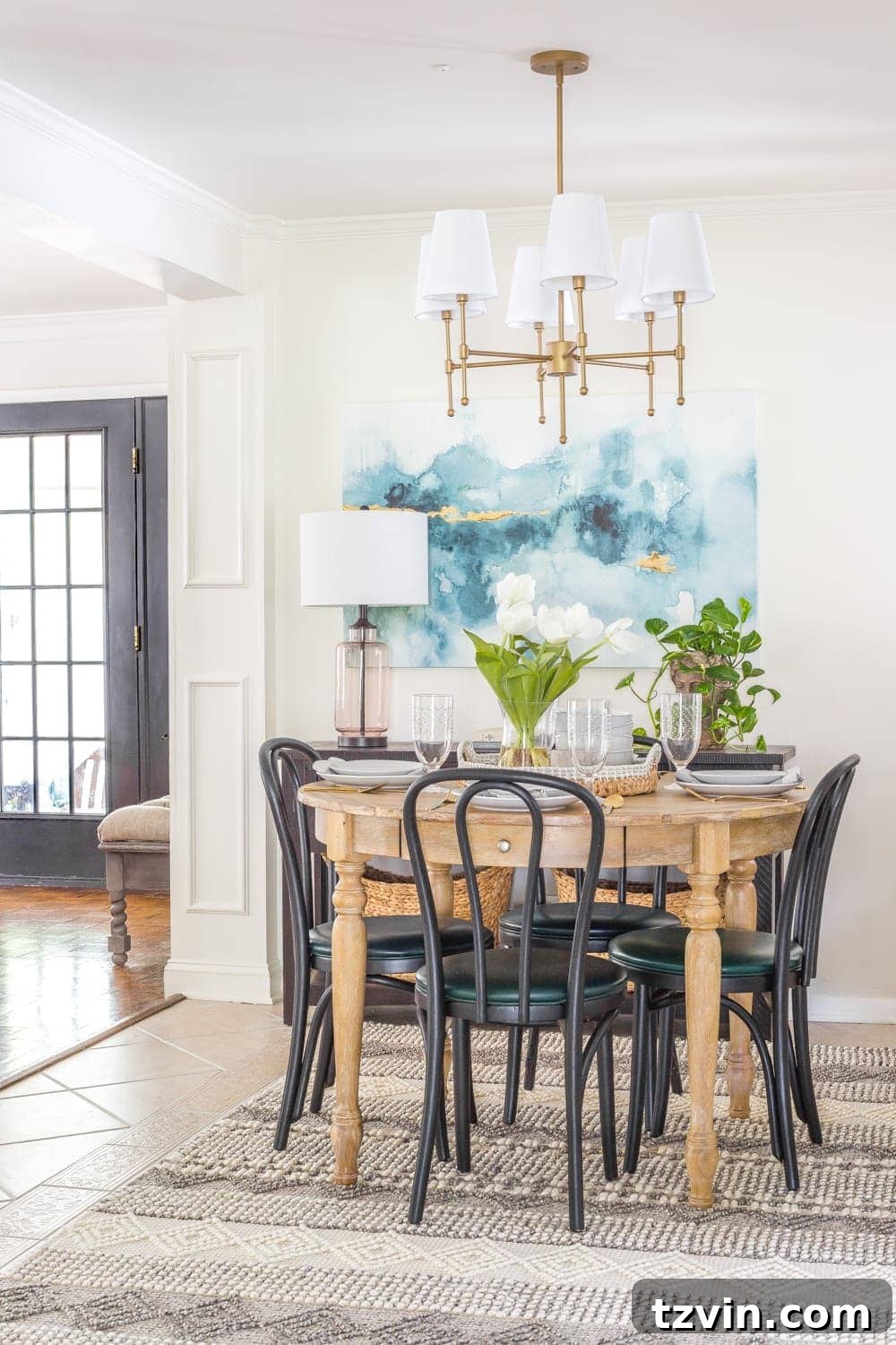 Modern Breakfast Nook Entryway Makeover - Final Design