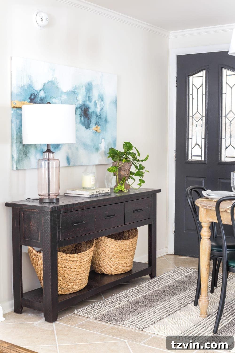 Functional Console Table for Entryway Storage in Breakfast Nook