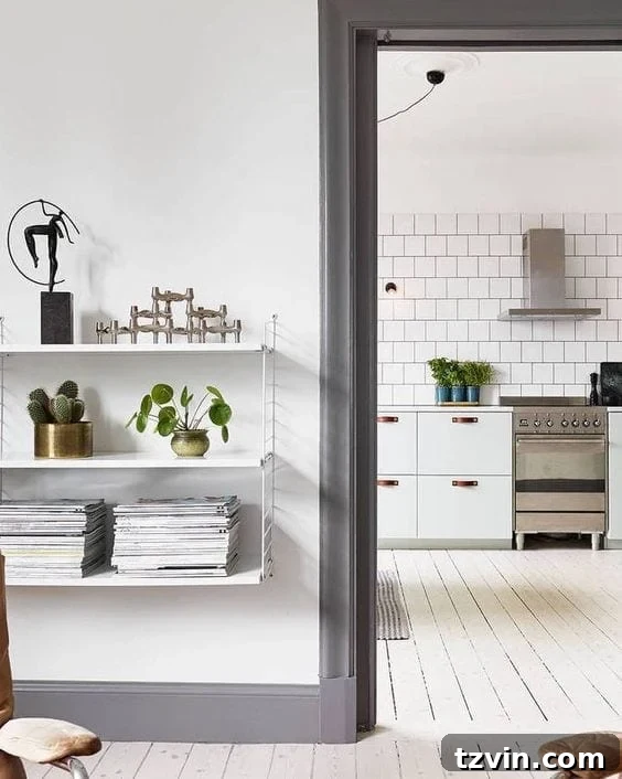 Elevate Your Space: Paint Colors Designed for Gray Trim 8 Interior shot emphasizing the clean lines of gray trim against a softly textured wall, for a serene and modern appeal.