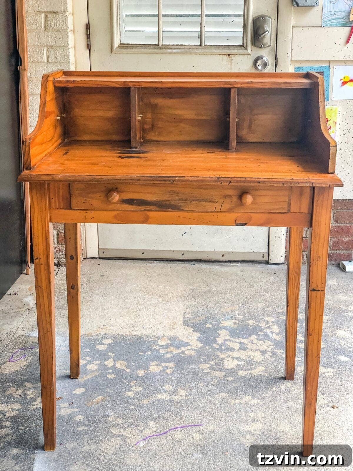Vintage Writing Desk Before Makeover