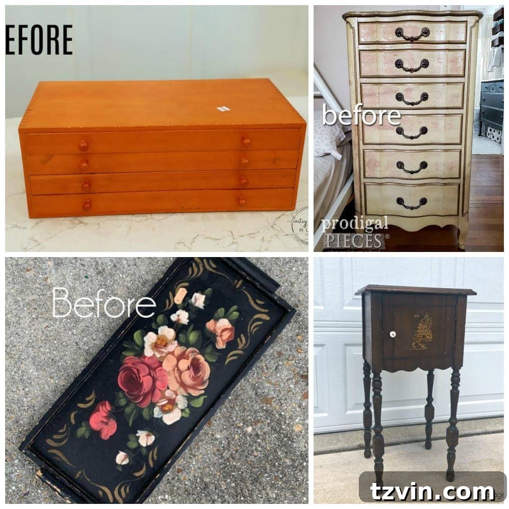 Trash to Treasure Makeover Collage