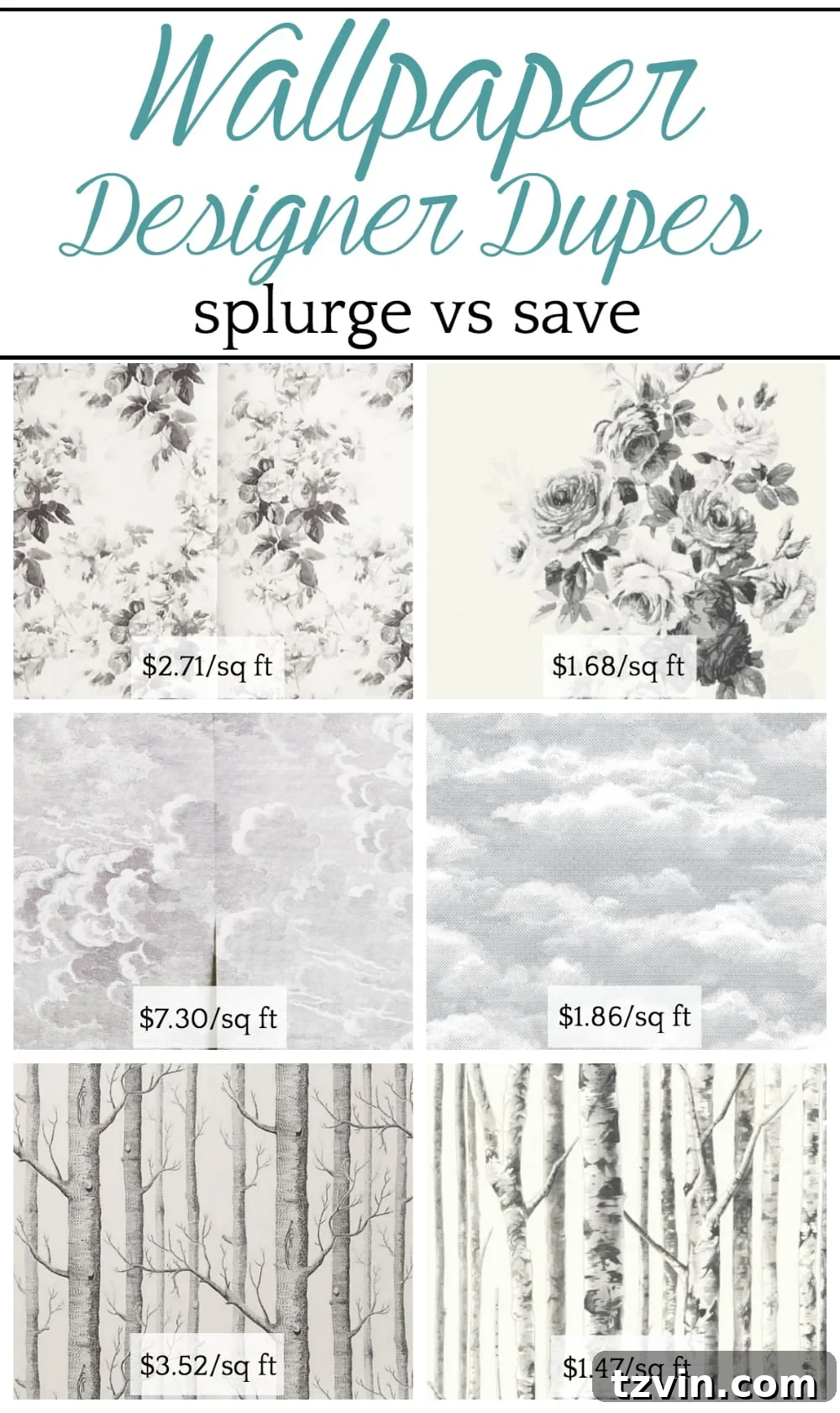 Wallpaper Style Steals 2 Wallpaper Designer Dupes: Splurge vs. Save | A round-up shopping guide with 14 of the most popular designer wallpapers and their cheaper dupes to get the look for less.