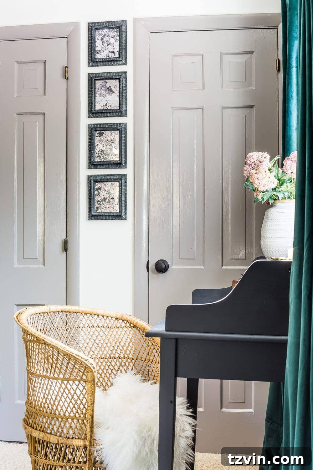 Upcycling Old Frames Into Stunning Antique Mirrors 11 Finished DIY antique mirrors hanging in a guest bedroom