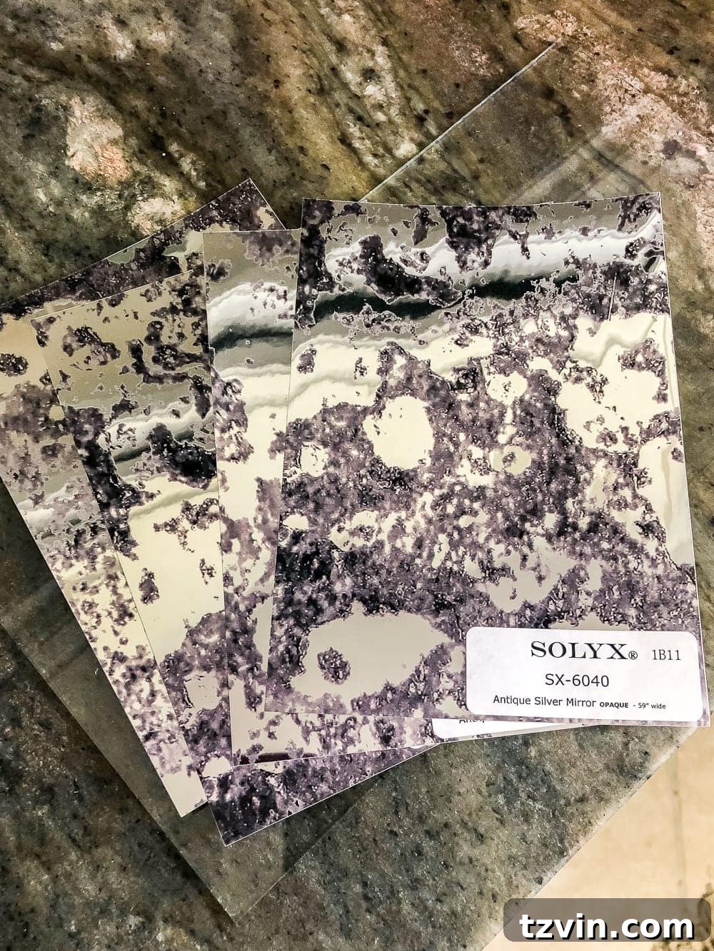 Upcycling Old Frames Into Stunning Antique Mirrors 8 Antique mirror film samples ready for application
