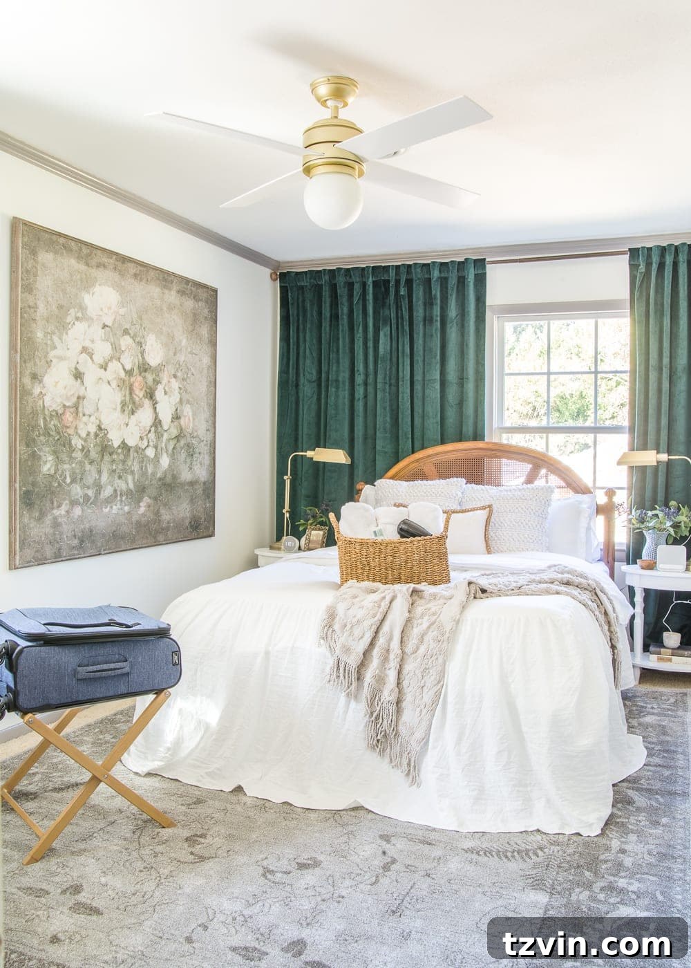 A beautifully styled guest bedroom featuring soft bedding, a comfortable mattress, and elegant decor, highlighting the importance of essential amenities for a perfect guest experience.