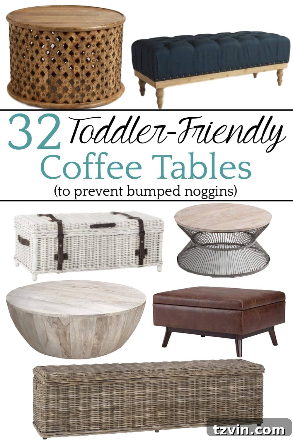Toddler-Tough Coffee Tables for Stylish Living 3 32 of the Best Kid Friendly Coffee Tables | A round-up of the best coffee tables for toddlers and kids with rounded corners, non-breakable materials, easy clean-up from spills, and no tipping.