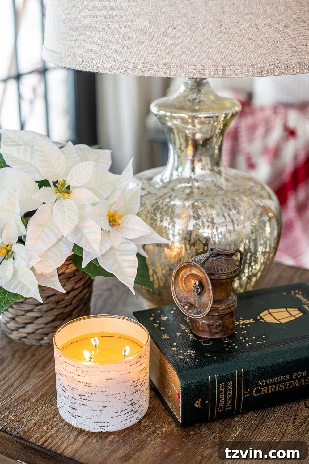 Swedish Christmas Charm: Blending Sentimental Decor with Modern Touches 14 Display family artifacts like a vintage mining lamp in vignettes on end tables, coffee tables, and dresser tops, creating meaningful decor.