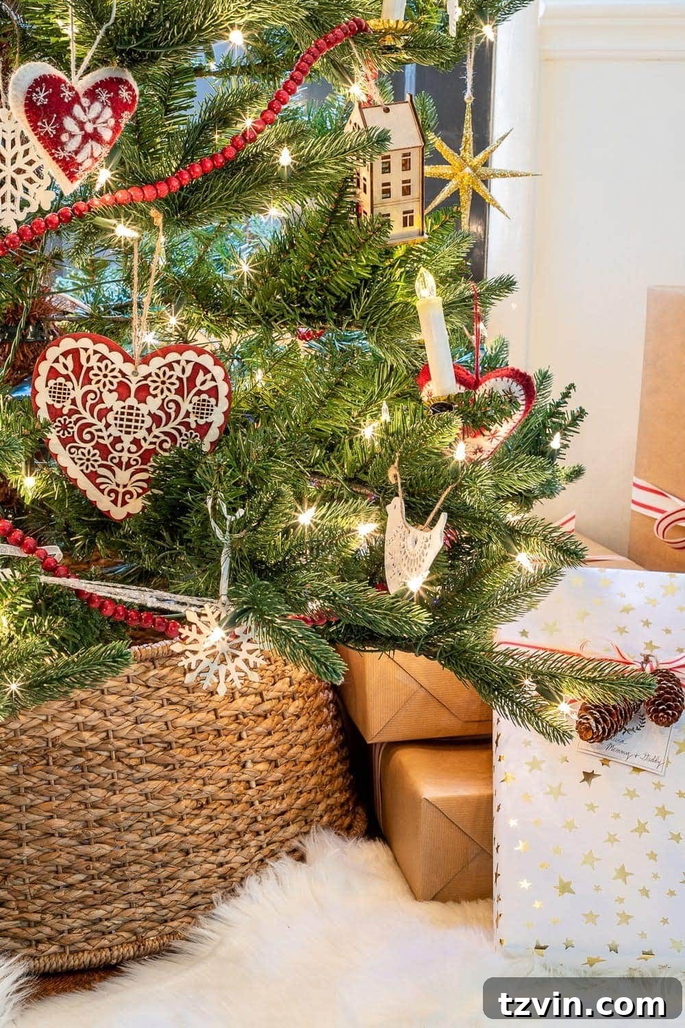 Swedish Christmas Charm: Blending Sentimental Decor with Modern Touches 16 Close-up of various Swedish Christmas ornaments, showcasing intricate designs and festive colors.
