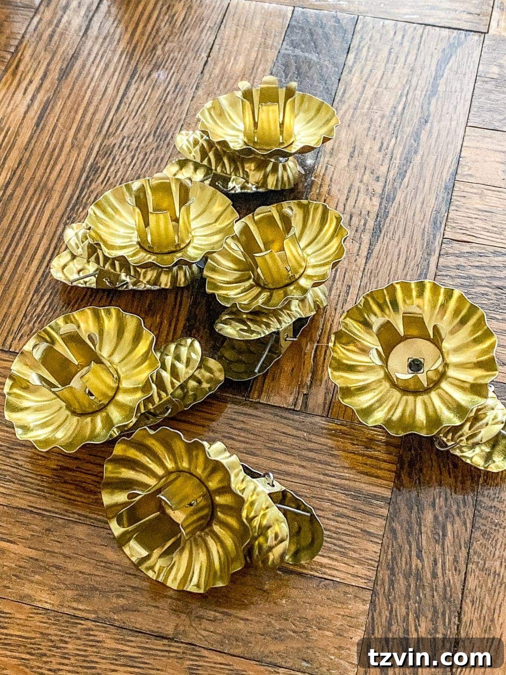 Heirloom Christmas Tree Candles: Handcrafted Charm 4 close up of brass tree candle clips before modification